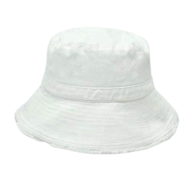 Sombrero de cubo para mujer jinwen con protección solar gorra de pescador de verano blanco