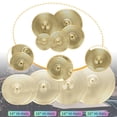 thumbnail image 1 of BELOVING 5 Pieces Low Volume Cymbals Pack Alloy Drummer Practicing for Rehearsal Room Yellow, 1 of 10