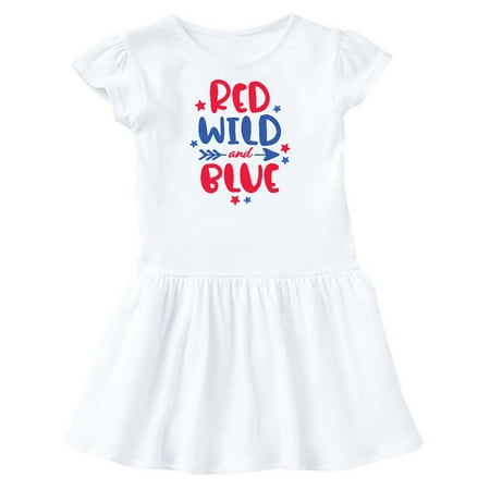 

Inktastic 4th of July Red Wild and Blue with Arrow and Stars Gift Toddler Girl Dress