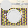 thumbnail image 3 of Ambesonne Mardi Gras Place Mats Set of 4, Hand Writing Design, Standard Size, Purple Green Yellow, 3 of 6