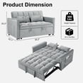 thumbnail image 2 of Howcool 55" 3 in 1 Convertible Sleeper Sofa Bed, Pull Out Loveseat Couch with Storage Pocket,Light grey, 2 of 7