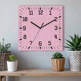 thumbnail image 6 of Pink Wooden Wall Clock Silent Non Ticking, Farmhouse Burlap Solid Pink Color Modern Linen Texture Square Wall Clocks Battery Operated, Decor Clock for Home Office, Living Room, Kitchen, 10 Inch, 6 of 9