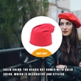 thumbnail image 4 of Minnieouse Beanie Hat Cómodo Casual Color sólido Gorros para adultos Gorras Turbante simple Mujeres Hombres Sombreros para la decoración del vestido Sombreros Rojo Minnieouse AP009244-01B, 4 of 6