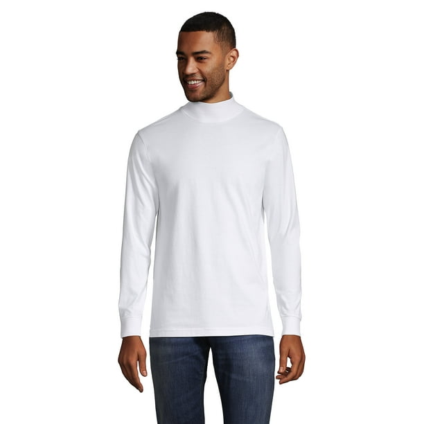 Lands' End Lands' End Men's SuperT Mock Turtleneck, WHITE, L