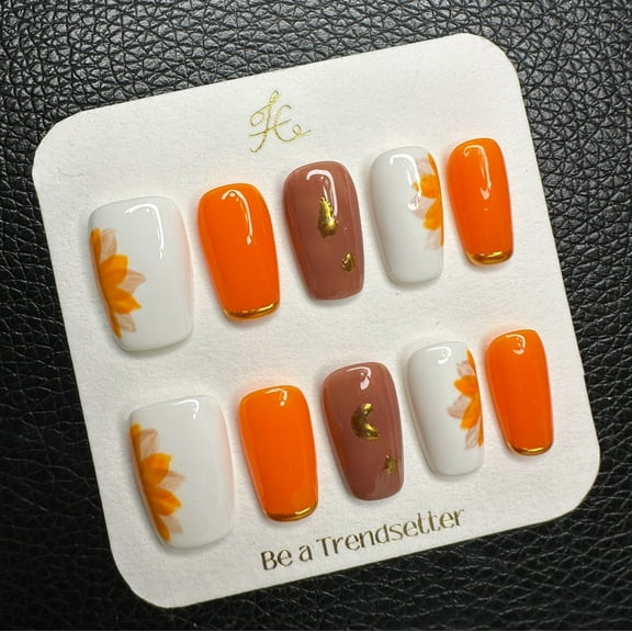 Pure Handmade Press on nails, JC Press On Nails Kit , Short Length Nail Press Ons, Durable, Easy Application, Stylish Impress Press On Nails,Perfect for Daily Wear & Special Occasions（E121 M）