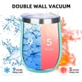 thumbnail image 2 of Juego de vasos de vino de acero inoxidable de doble pared YEBTS Life de 12 oz, 2 of 6