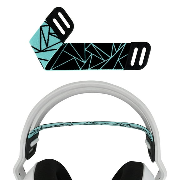 Geekria Mesh Fabric Headband Pad Compatible with Logitech G733, G335, G535 Headphones, Replacement Band Repair Part (Black / Mint Green)