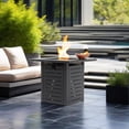 thumbnail image 4 of 28" Propane Gas Fire Pit Table, 50000 BTU Square Steel Fire Pit for Outside Patio Deck Garden Backyard, 4 of 11
