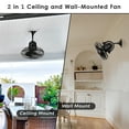 thumbnail image 5 of Matthews Fan Company KC-BK Kaye 13” Matte Black Wall Mount/Ceiling Fan with 3 Blades, Wall Switch, Damp Rated, 5 of 9