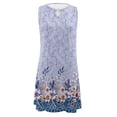 thumbnail image 4 of SMihono Robe Maxi Bohème d'Été pour Femmes Grande Taille Décontractée Imprimée Col en V Manches Courtes Ample Longueur Genou Robe de Plage, 4 of 5