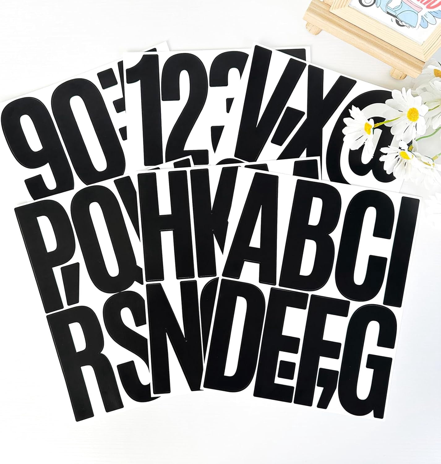 305 Pcs Waterproof 5" Vinyl Alphabet & Number Stickers - Self-Adhesive for Mailboxes, Windows, Doors, Signs, Vehicles, and More (Black, 5 Inch)