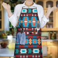 thumbnail image 6 of Blue and Orange Geometric Boho Pattern Apron-Garden Aprons for Women with Pockets-Cotton Linen Waterproof Kitchen Cooking Gardening Aprons Adjustable for Kitchen,Cooking,BBQ and Salon 33x27 Inch, 6 of 7