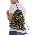 thumbnail image 3 of Drawstring Backpack - Mardi Gras3 Splash Proof Small Drawstring Gym Bag for Women Men, Cinch Sports String Bag Backpack for Travel Swimming Beach, 3 of 8