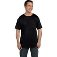 thumbnail image 2 of Hanes Beefy-T Men`s Pocket T-Shirt, L, Black, 2 of 8