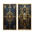 thumbnail image 2 of Designart "Vintage Seal of Ancient Wisdom in Gold and Blue II" Modern Geometric Framed Wall Art Set Of 2 - Modern Gold Frame Gallery Set For Office Decor, 2 of 6