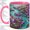 Pink, variant on Amethyst River Coffee Mug, Floral Crystal Art, Calm Daily Tea Sips at Home