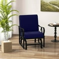 thumbnail image 4 of Costway Patio Rocking Chair with Cushion Heavy-Duty Metal Frame Smooth Glider Outdoor Navy, 4 of 9