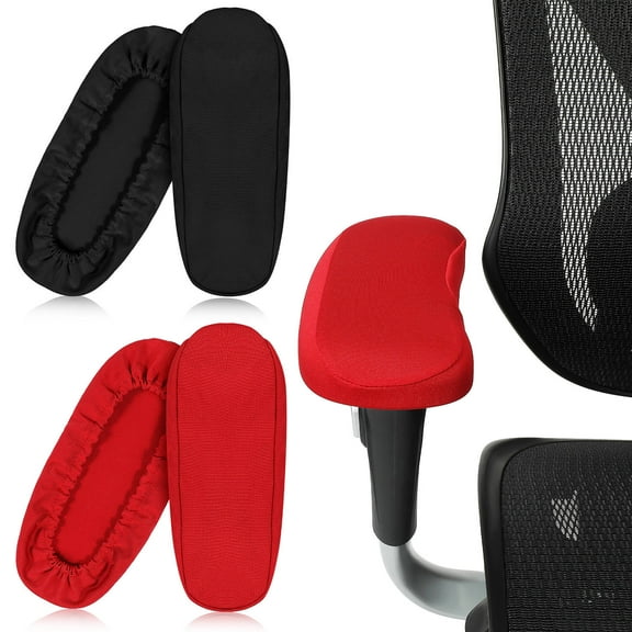 AURARMLET 4 Pcs Ergonomic Office Chair Armrest Pads Comfortable Red Multi-Functional Armrest Cushions for Desk Chairs