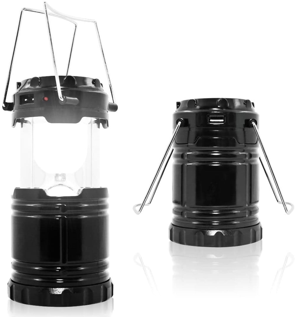 LED Camping Lantern, Solar and Rechargeable Lantern Flashlight Collapsible and Portable Light