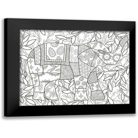 Varacek, Pam 14x12 Black Modern Framed Museum Art Print Titled - Buddha Elephant Floral
