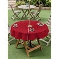 thumbnail image 4 of Outdoor Tablecloths with Umbrella Hole & Zipper, Pure Red Round Tablecloths 60 Inch, Simple Solid Color Waterproof Table Cloth, Patio/Pool/Picnic Table Covers, 4 of 8