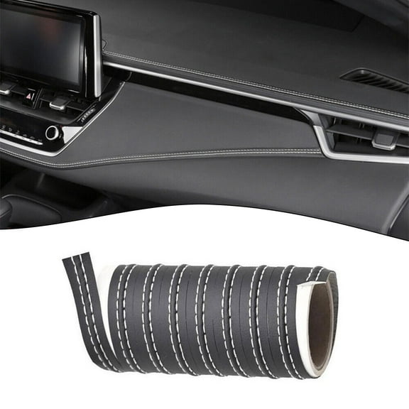 Ana 4M PU Leather Car Dashboard Decor Line Strip Sticker Moulding Trim Decorative