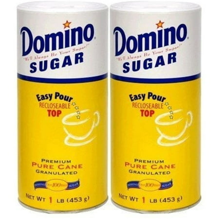 Domino Premium Pure Cane Granulated Sugar With Easy Pour Recloseable Top 16 Oz. (Pack Of 2)