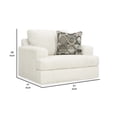 thumbnail image 4 of Benjara Henly 51 Inch Accent Chair, 1 Pillow, Oversized Loose Seat, White Polyester, 4 of 6