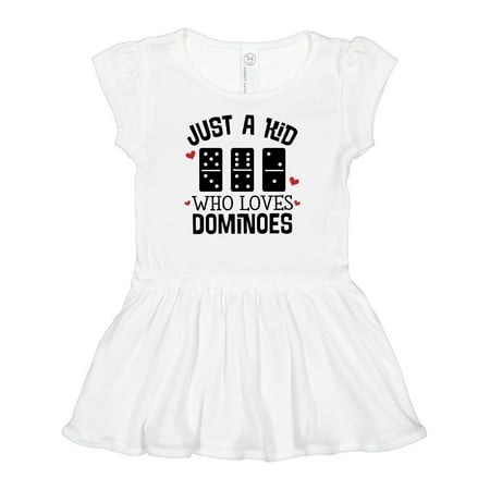 

Inktastic Just A Kid Who Loves Dominoes Girls Baby Dress