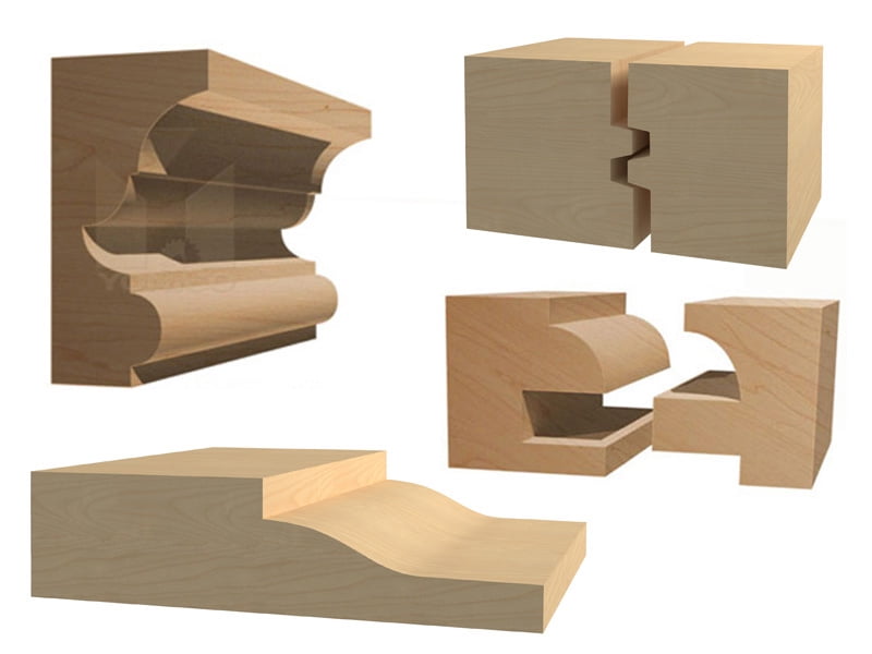 Round Over Ogee 5 Bit Raised Panel Cabinet Door Router Bit Set 1