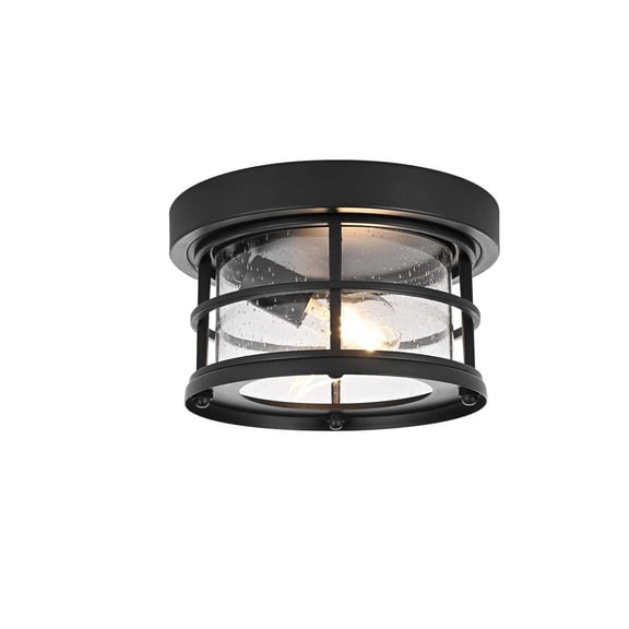 Elegant Lighting Carla 10" Outdoor Flush Mount in Black