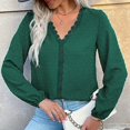 thumbnail image 5 of Casual Women's Tops Fashion Plus Size Fashion Woman V-Neck Long Sleeve T-Shirt Solid Loose Blouse Tops, 5 of 7