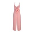 thumbnail image 5 of Women's Summer Jumpsuit Sling Deep V High Waist One Piece Bodysuit Casual Loose Straight Wide Leg Pants Rompers Pink,XL, 5 of 6