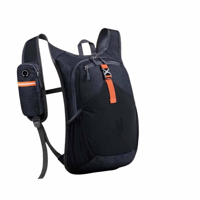 Mochila de senderismo, material de poliéster duradero, ligera, plegable, impermeable, Negro