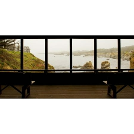 Coastal viewed from a shed at Mendocino Coast Botanical Gardens Fort Bragg California USA Canvas Art - Panoramic Images (24 x (Best Botanical Gardens In Southern California)