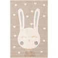 thumbnail image 2 of Unique Loom Whimsy Kids Collection Area Rug - Heart Bunny  (4' 1" x 6' 1" Rectangle Peach Blossom/Ivory), 2 of 9