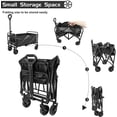 thumbnail image 5 of 380LBS Collapsible Foldable Wagon Cart, Garden Beach Cart with All-Terrain Wheels and Drink Holders for Camping, Garden, Sports, Picnic, Shopping-Black, 5 of 8