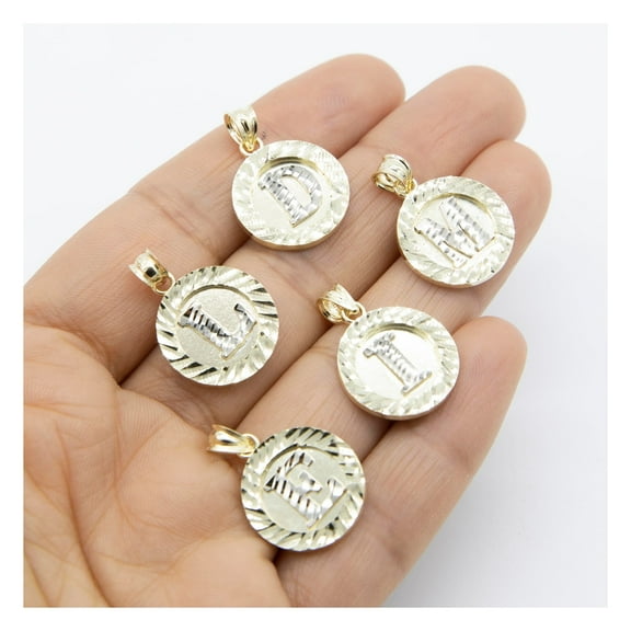 1" Diamond-Cut Initial Pendant Unisex Adult 10K Yellow Gold, All Sizes - Goldum NYC