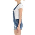 thumbnail image 4 of Women’s Cuffed Distressed Denim Shortalls Overall Shorts, 4 of 5