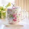 thumbnail image 4 of Ceramic Coffee Mug with Lid and Bone China Spoon 450 Ml Bone China Coffee Mug Simple Ceramic Milk Mugs Gifts for Couples, 4 of 4