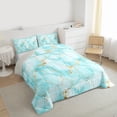 thumbnail image 3 of Homewish Aesthetic Marble Full Size Comforter Sets,Ink Fluid Desgin Bedding Comforter Set,Gold Cyan Bedding Sets For Teens,Breathable Bedroom Decor Reversible,3-Piece, 3 of 8