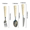 thumbnail image 3 of Cute Stainless Steel Steak Knife Fork Spoon Set, Portable Western Tableware, Dessert Utensils, Comfortable Grip, Dishwasher Safe, Elegant Dining Tool, 3 of 6