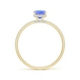 thumbnail image 2 of ANGARA Natural Thin Shank Cushion Cut Tanzanite Ring With Diamond Accents in 14K Yellow Gold for Women (Size-7x5mm) | December Birthstone, Anniversary, Jewelry Gift for Women | Natural Tanzanite Ring, 2 of 9