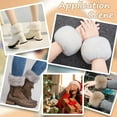 thumbnail image 4 of 1Pair Women Imitation Rabbit Hair Cuffs Oversleeve Arm Gloves Winter Warm Plush Windproof Wristband Jacket Accessories BurlyWood 80x130x20mm, 4 of 8