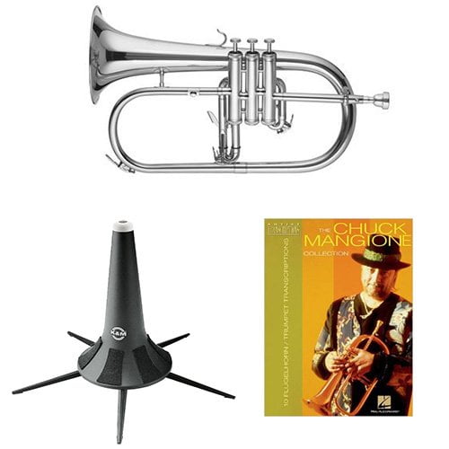 Band Directors Choice Bb Intermediate Flugelhorn Bundle - Silver