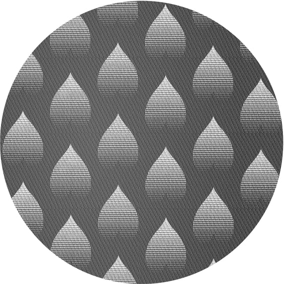 Ahgly Company Machine Washable Indoor Round Transitional Black Area Rugs, 5' Round