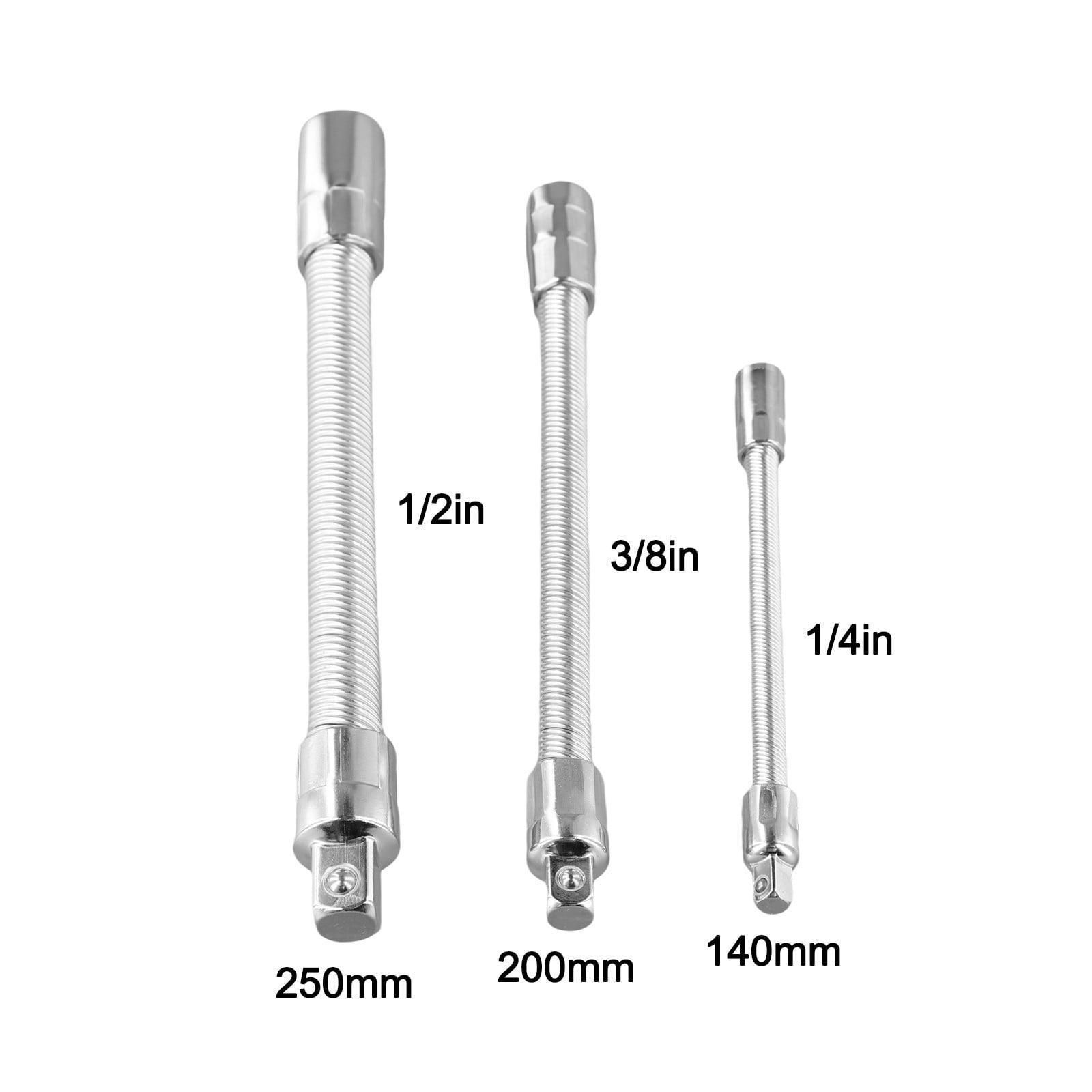 Zyllora 3Pcs Flexible Socket Extension Bar Conversion Socket Ratchet Wrench Extender Hand Tool Parts Accessories