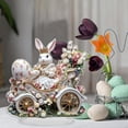 thumbnail image 6 of Cute Easter Rabbit with Floral Cart & Eggs Decorations,Spring Easter Centerpieces 2D Flat Acrylic BunnyEgg Flower Table Ornament,ElegantBunny in A FloralCarriage withCrown,Home Easter Party Gifts, 6 of 9