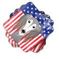 thumbnail image 2 of Carolines Treasures BB2159FC American Flag and Saluki Foam Coaster Set of 4 3 1/2 x 3 1/2 multicolor, 2 of 3