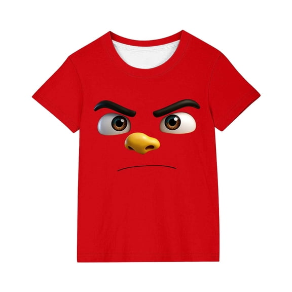 Auroural Toddler Girl Shirts 3T Under $5.00 Kids Boys Girls Solid Color Cute Expression Print Short Sleeve Loose Comfortable T-Shirt Top Boys Summer Tops